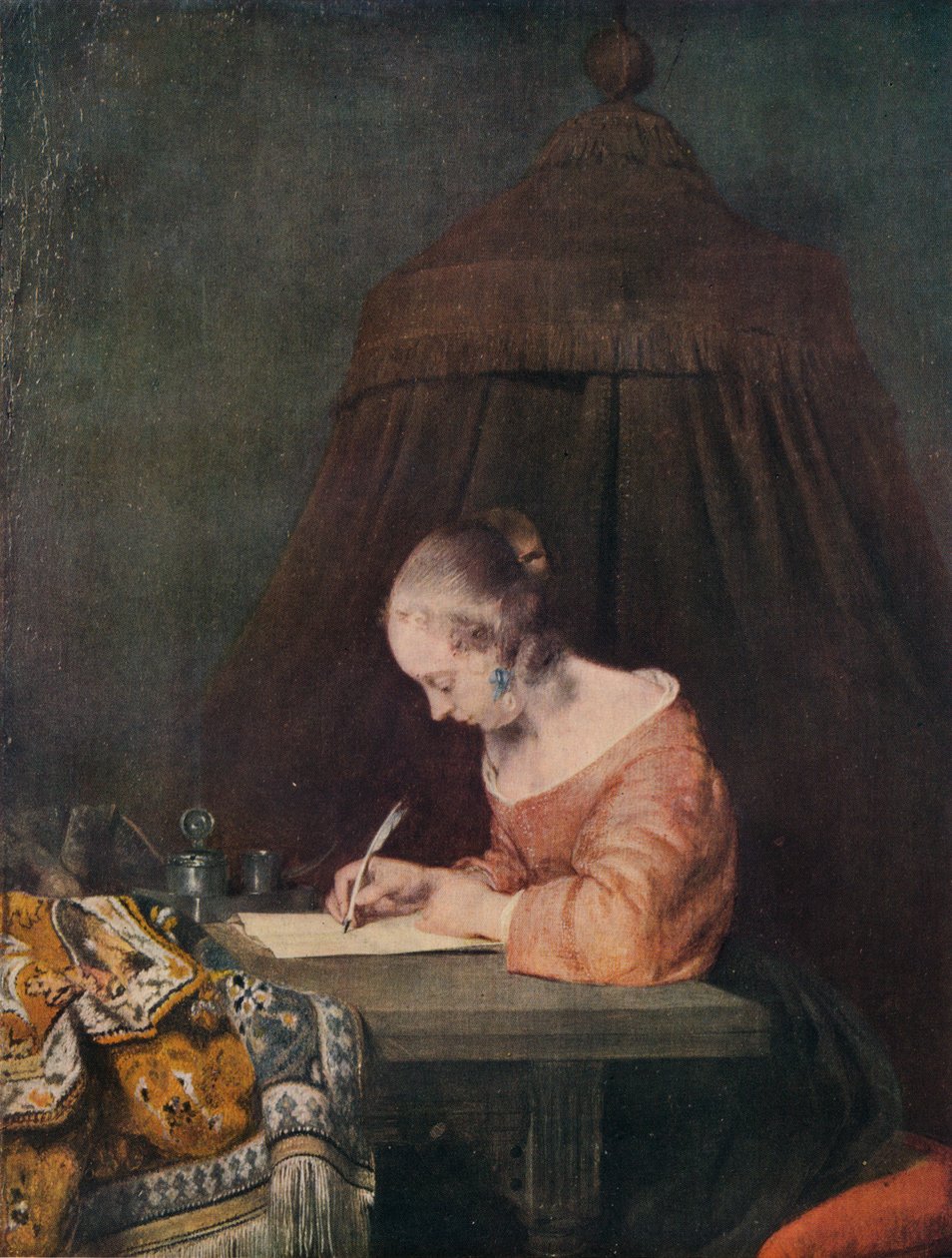 Kvinna som skriver ett brev, c1655, 1938 av Gerard Terborch II