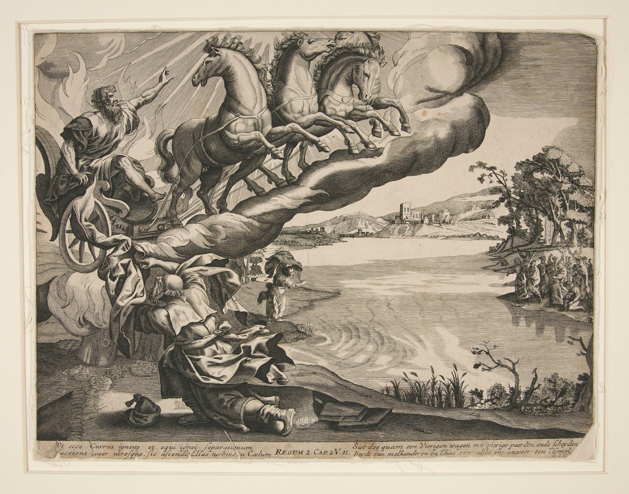 Kapitel II från II Kings, The Translation of Elia av Gerard Valck
