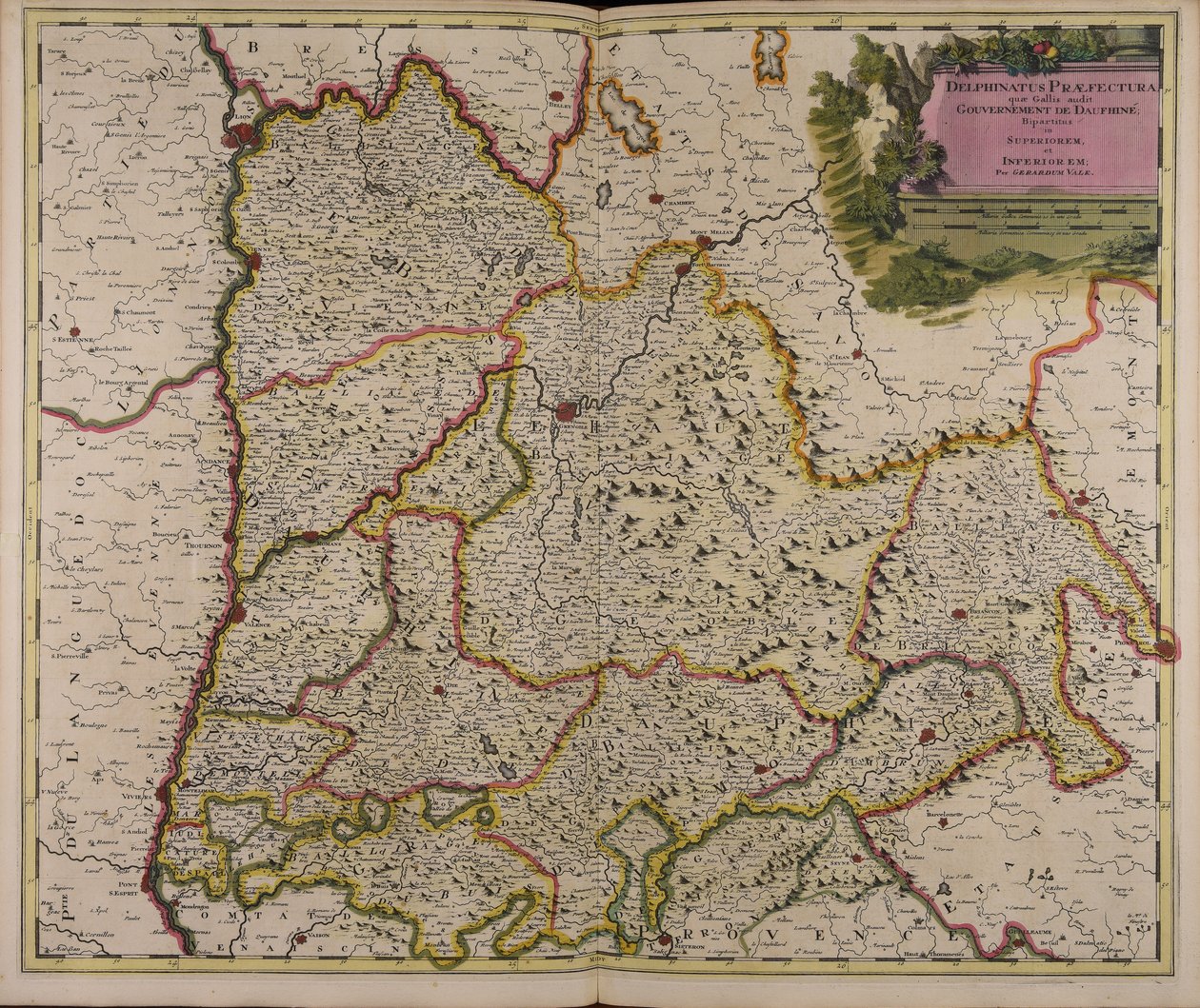 Delphinatus praefectura quae Gallis audit government of Daufhiné bipartitus in superiorem et inferiorem av Gerard Valck