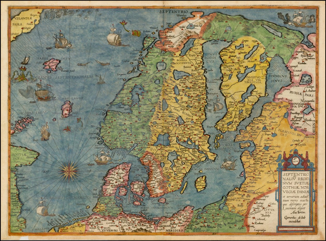 1593 års karta över Nordeuropa av Gerard de Jode av Gerard de Jode