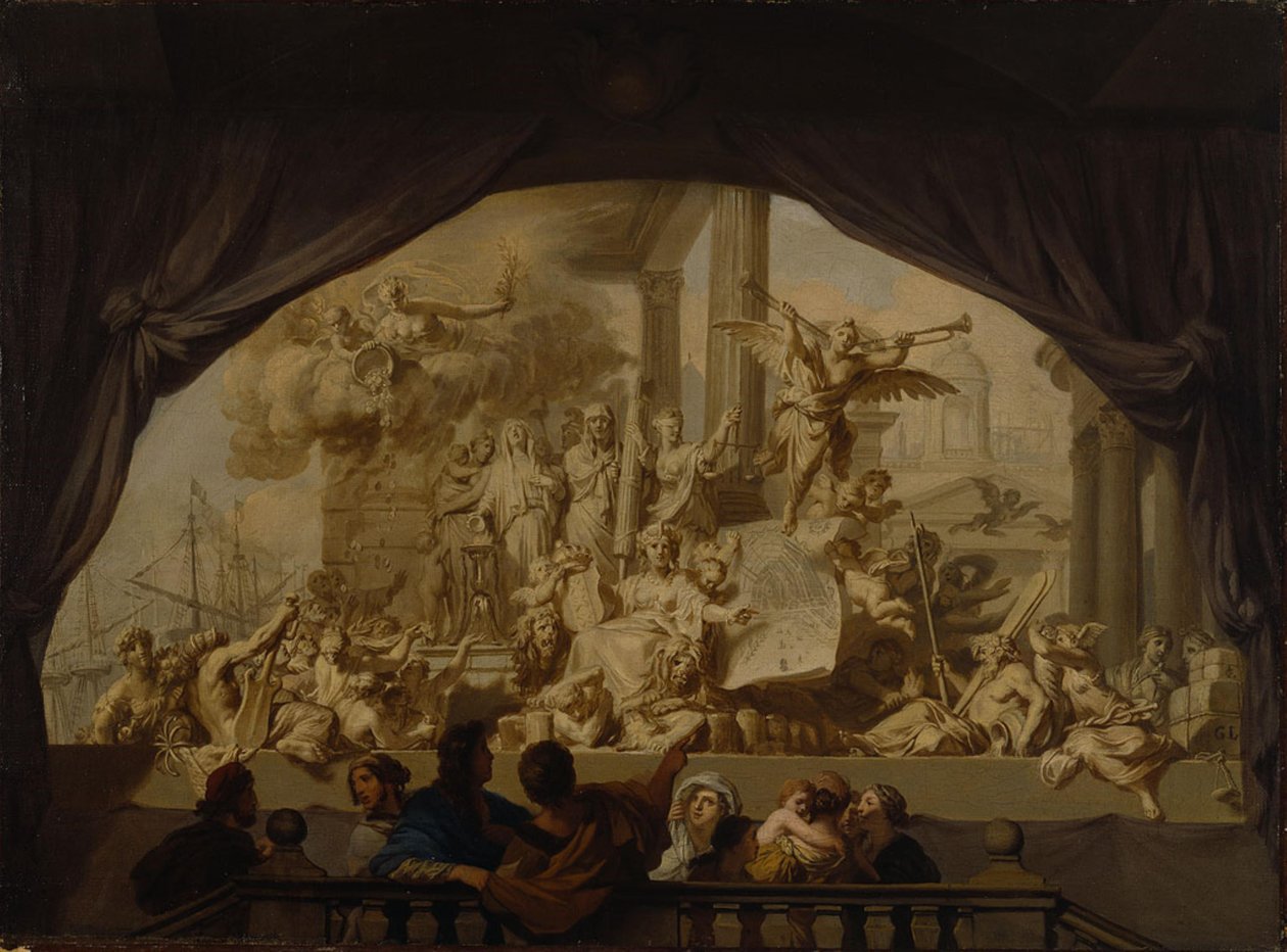 En allegori över Amsterdams berömmelse av Gerard de Lairesse