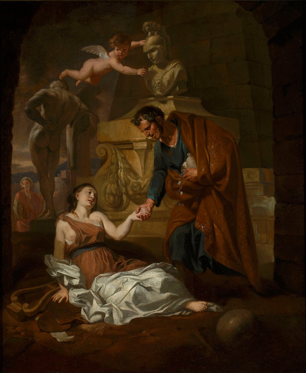 Gaius Maecenas (70 f.Kr. – 8 f.Kr.) stöder de utdöende skönkonstformerna av Gerard de Lairesse