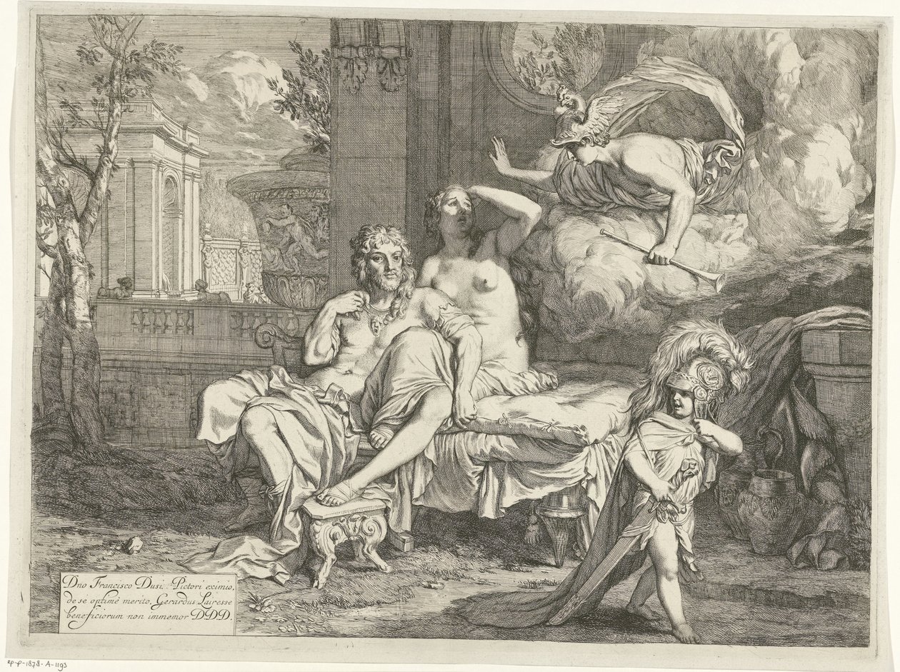 Mercury beordrar Calypso att låta Odysseus gå av Gerard de Lairesse