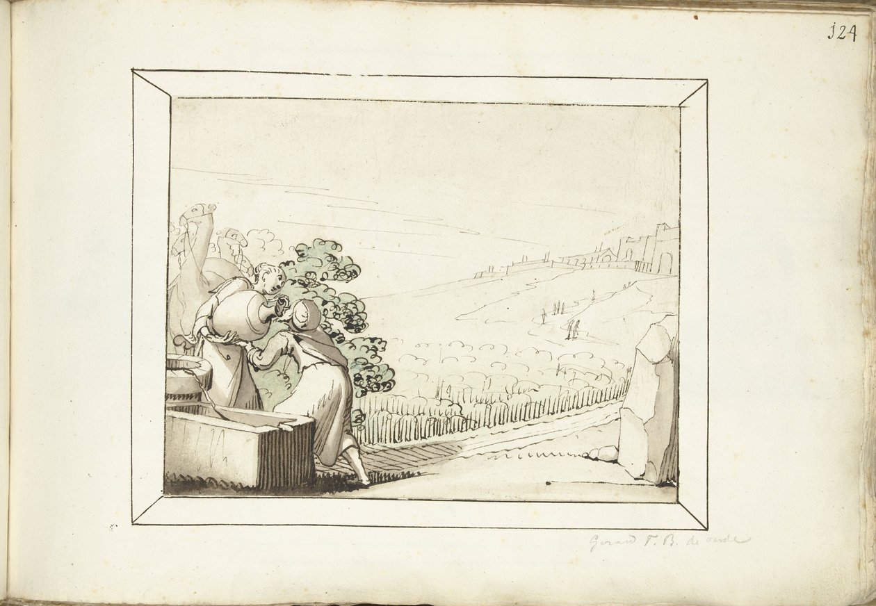 Rebecca och Eliezer vid brunnen av Gerard ter Borch (I) (possibly)
