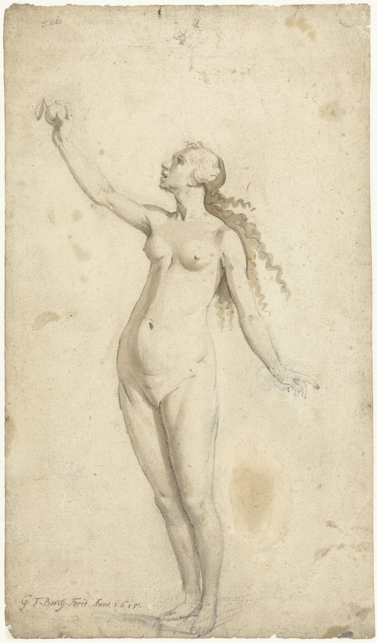 Eve sträcker sig efter äpplet av Gerard ter Borch