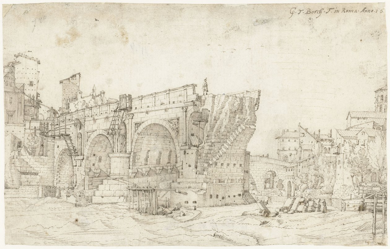 Ponte Rotto över Tibern, Rom av Gerard ter Borch