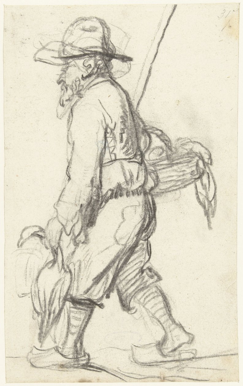 Jägare med en korg med ankor av Gerard ter Borch (II) (possibly)