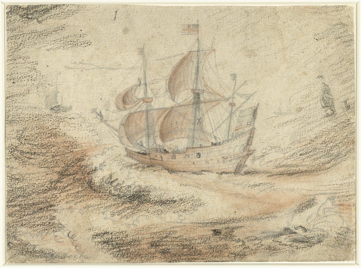 Segelfartyg till havs av Gerard ter Borch (II) (possibly)