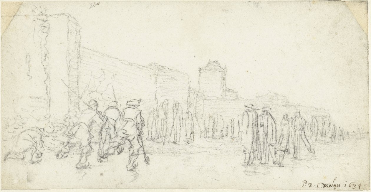 Isunderhållning på Zijlpoort i Haarlem av Gerard ter Borch (II)