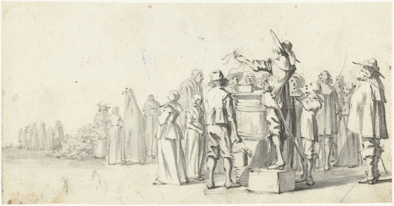 Annonsör på ett marknadstorg av Gerard ter Borch (II)