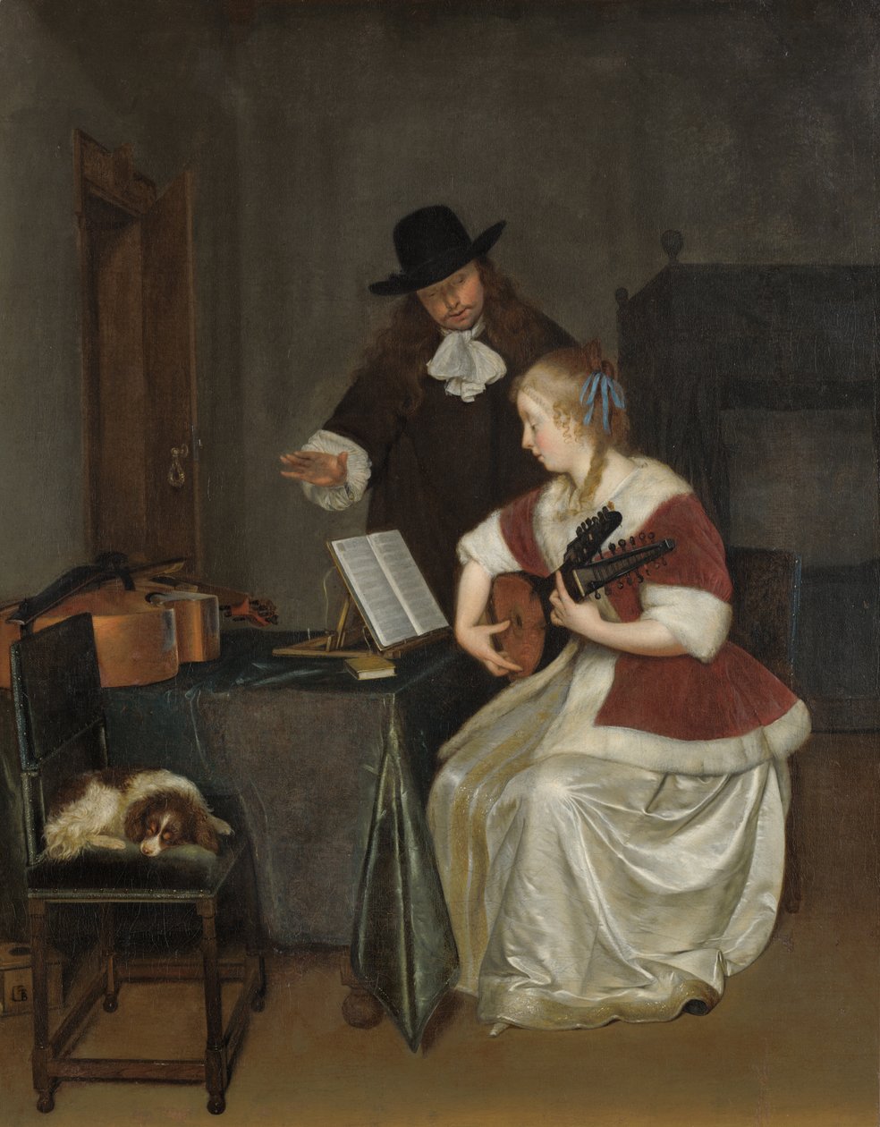 Musiklektionen av Gerard ter Borch