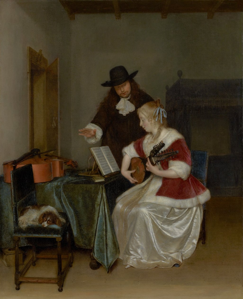 Musiklektionen av Gerard ter Borch