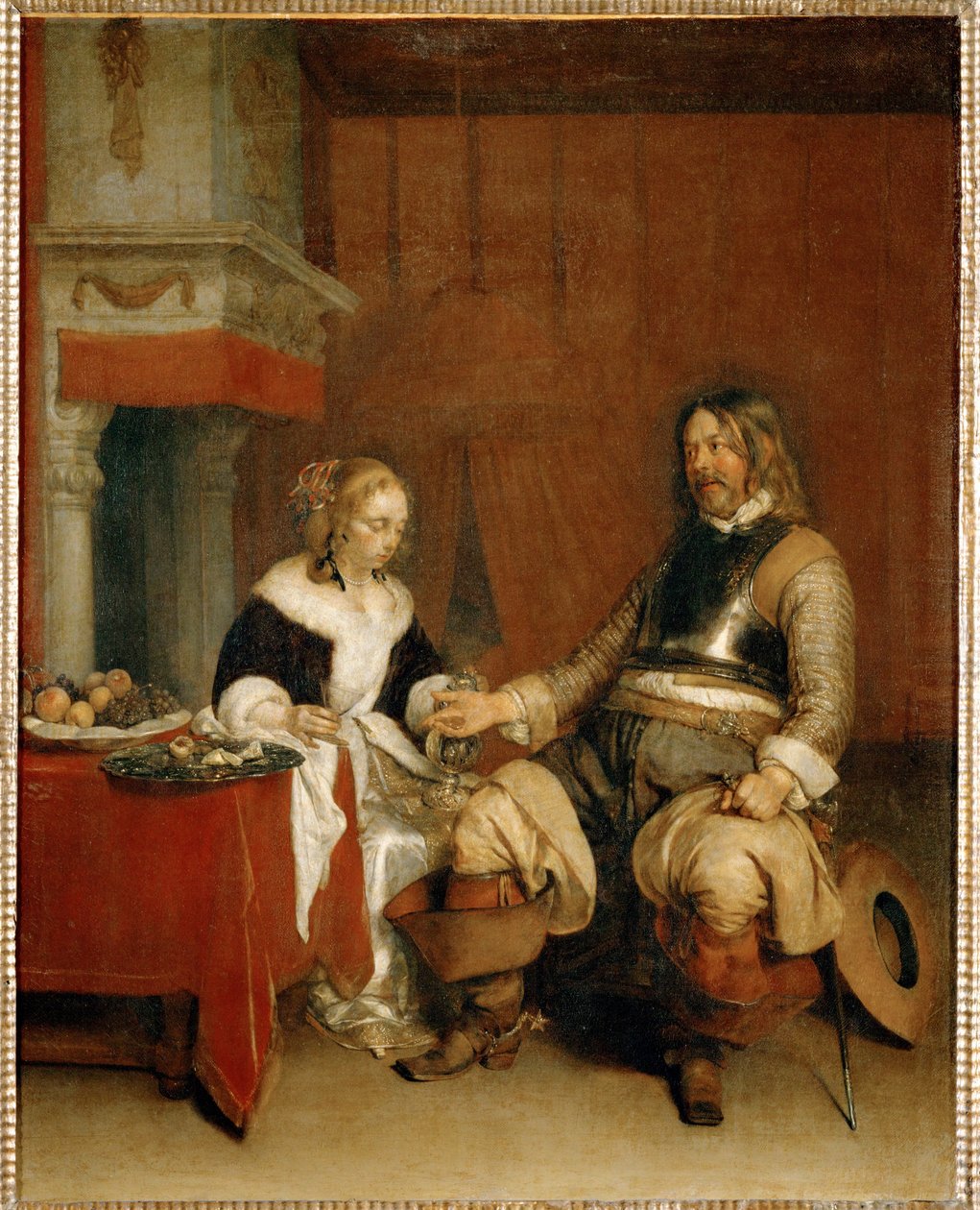 Le galant militaire - Den stilige officeren ... av Gerard ter Borch or Terborch