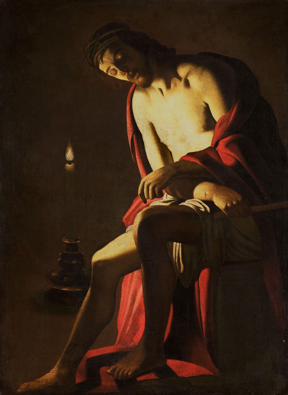 Kristus på den kalla stenen av Gerard van Honthorst (copy after)