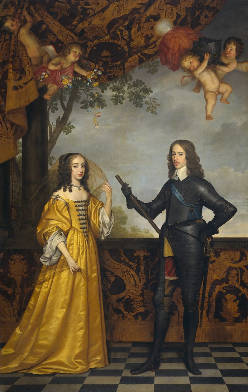 Dubbelporträtt av Vilhelm II (1626-1650), Prins av Orange, och hans hustru Mary Stuart (1631-1660). av Gerard van Honthorst