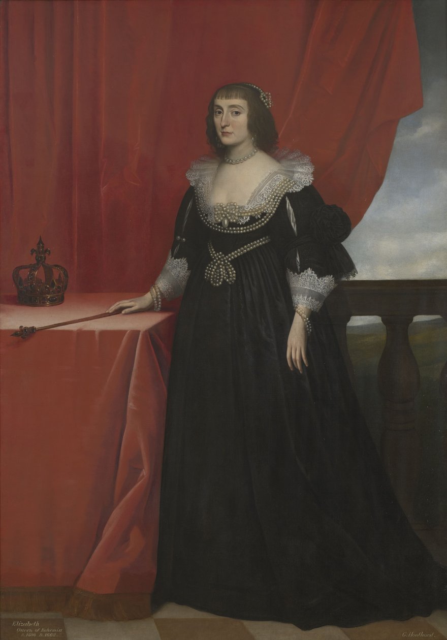 Porträtt av Elizabeth Stuart, drottning av Böhmen (1596-1662) av Gerard van Honthorst