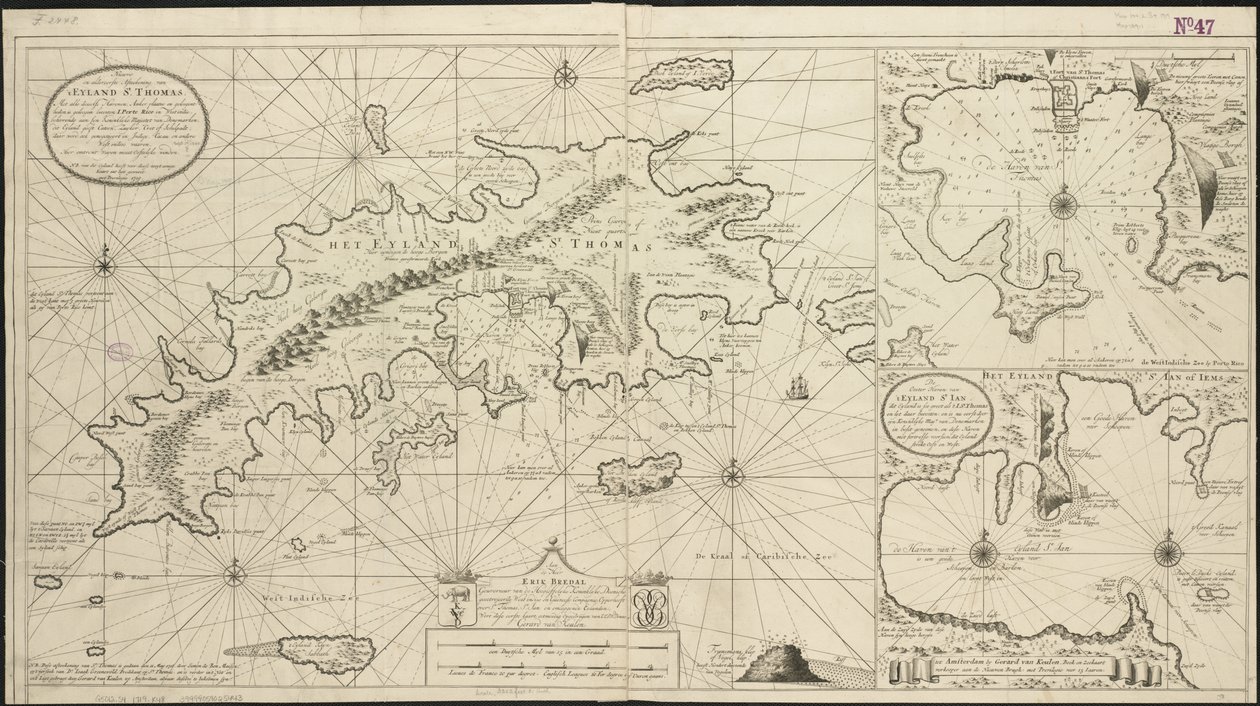 Öarna St. Thomas och St. John, 1719 av Gerard van Keulen