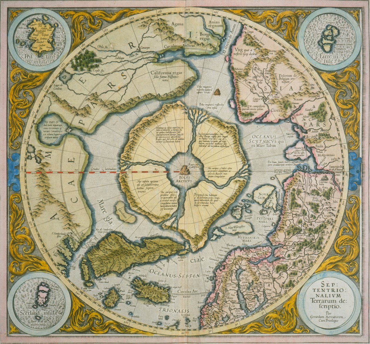 En beskrivning av det norra landskapet, 1595 av Gerardus Mercator