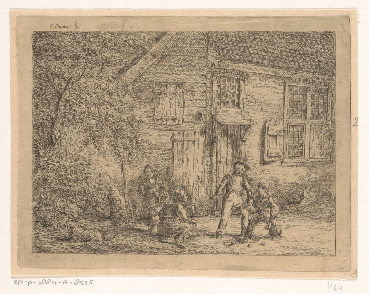 Barn nickar Bollspelaren av Gerardus Emaus de Micault