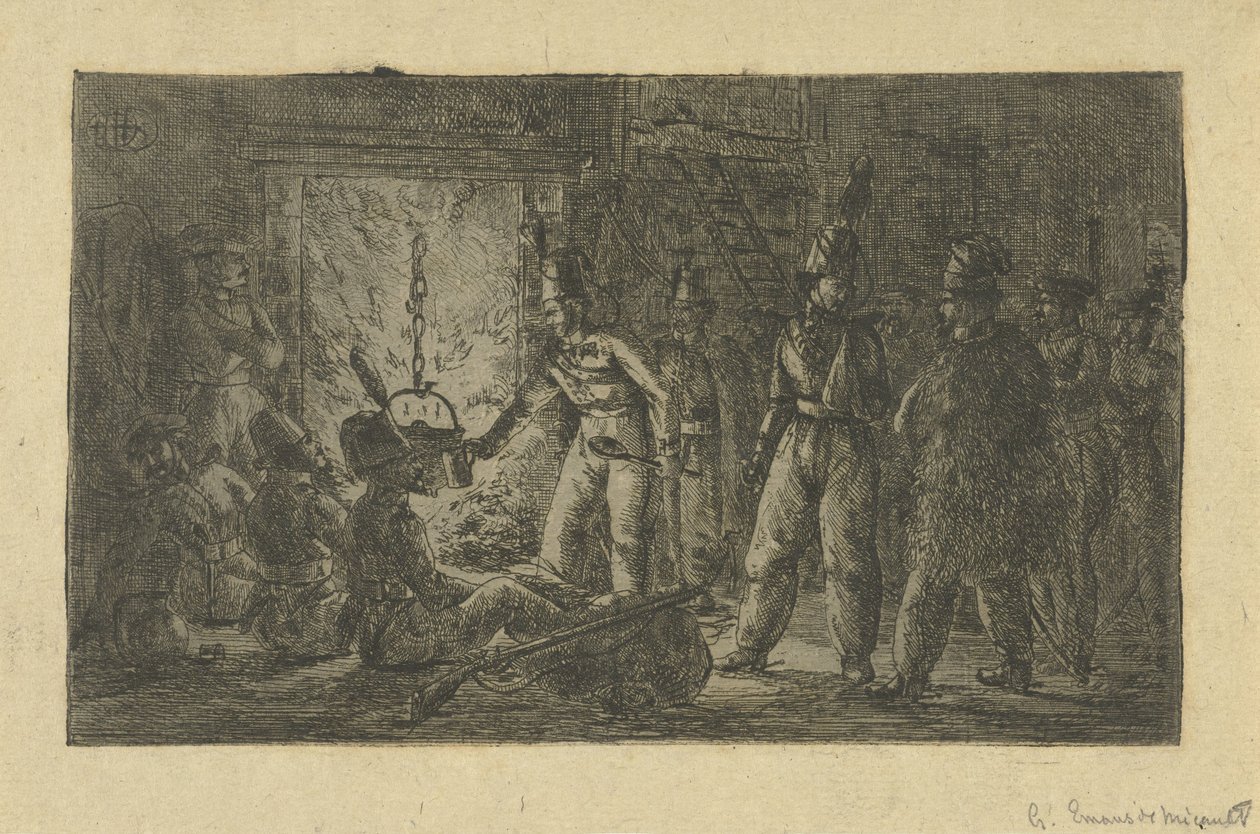 Soldater vid elden av Gerardus Emaus de Micault