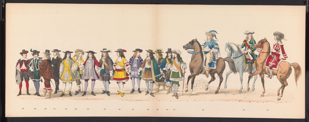 Masquerade of the Leiden Students, 1875 (skylt 16) Maskerad som hölls av medlemmarna i Leidens studentkår den 15 juni 1875 för att fira 300-årsjubileet av Leidsche Hoogeschool, som representerar Leidsche Hoogeschool, avbildad i av Gerardus Johannes Bos