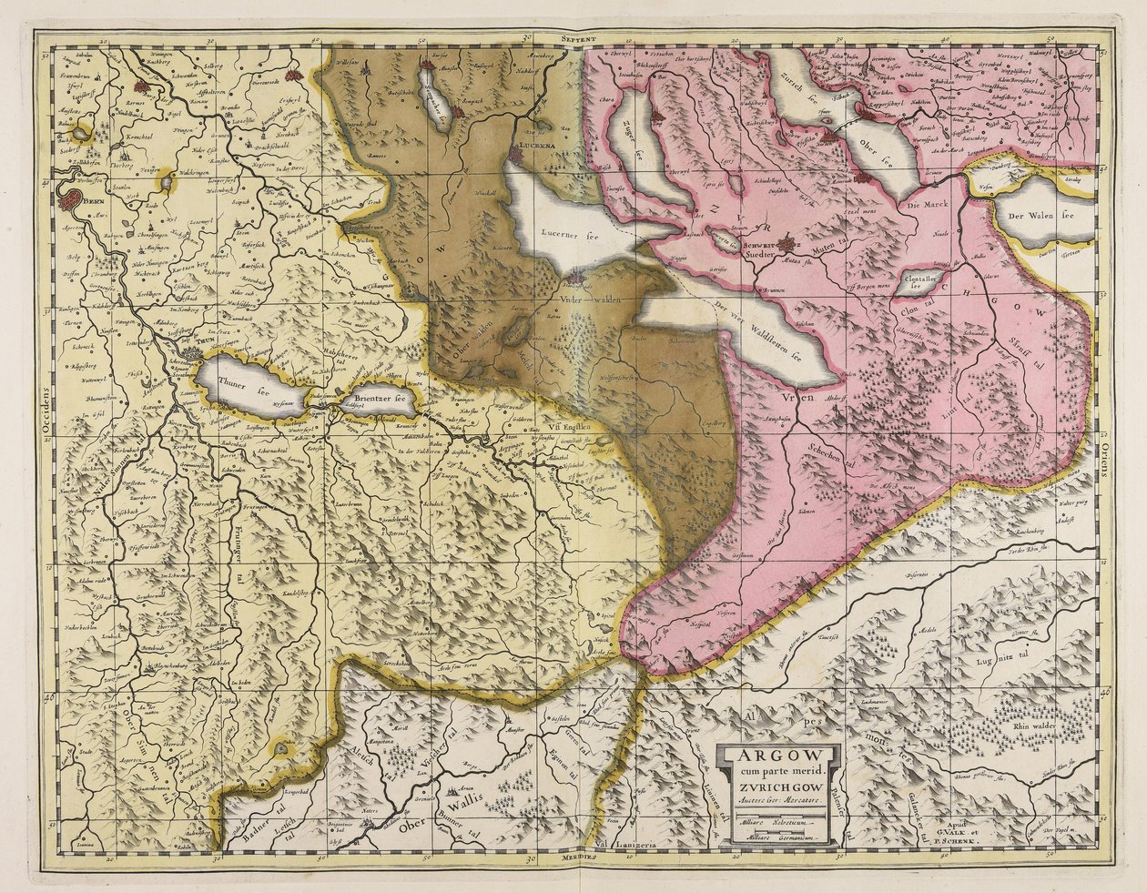 Argow cum parte merid. Zürichgow / auctore Ger. Mercatore av Gerardus Mercator