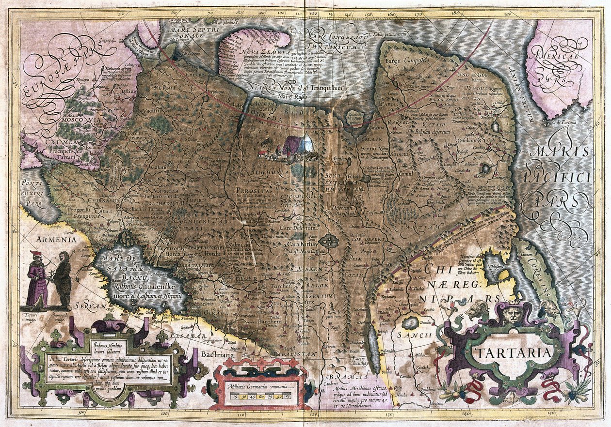 Centralasien (gravyr av Gerardus Mercator