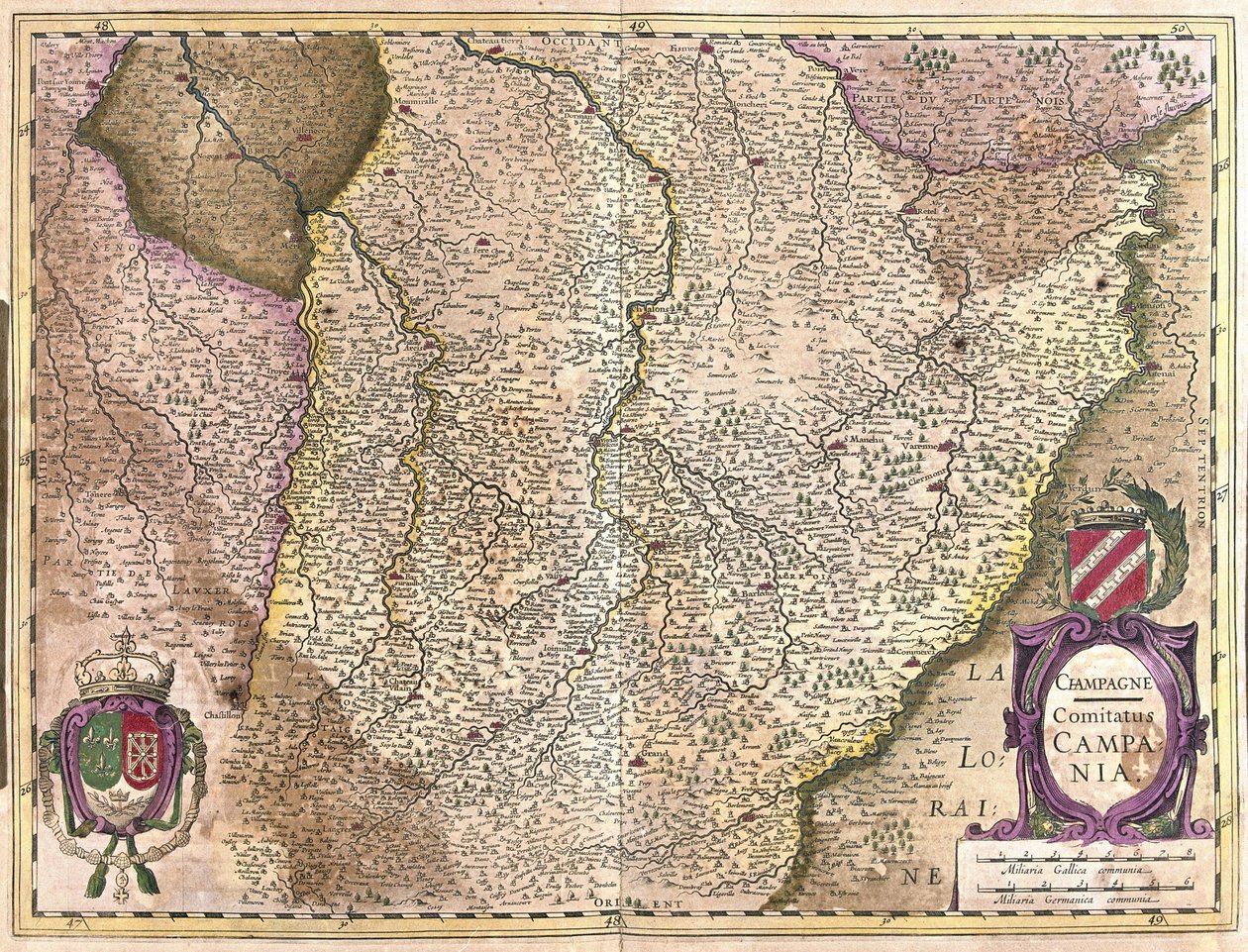 Champagne, Frankrike (gravyr av Gerardus Mercator