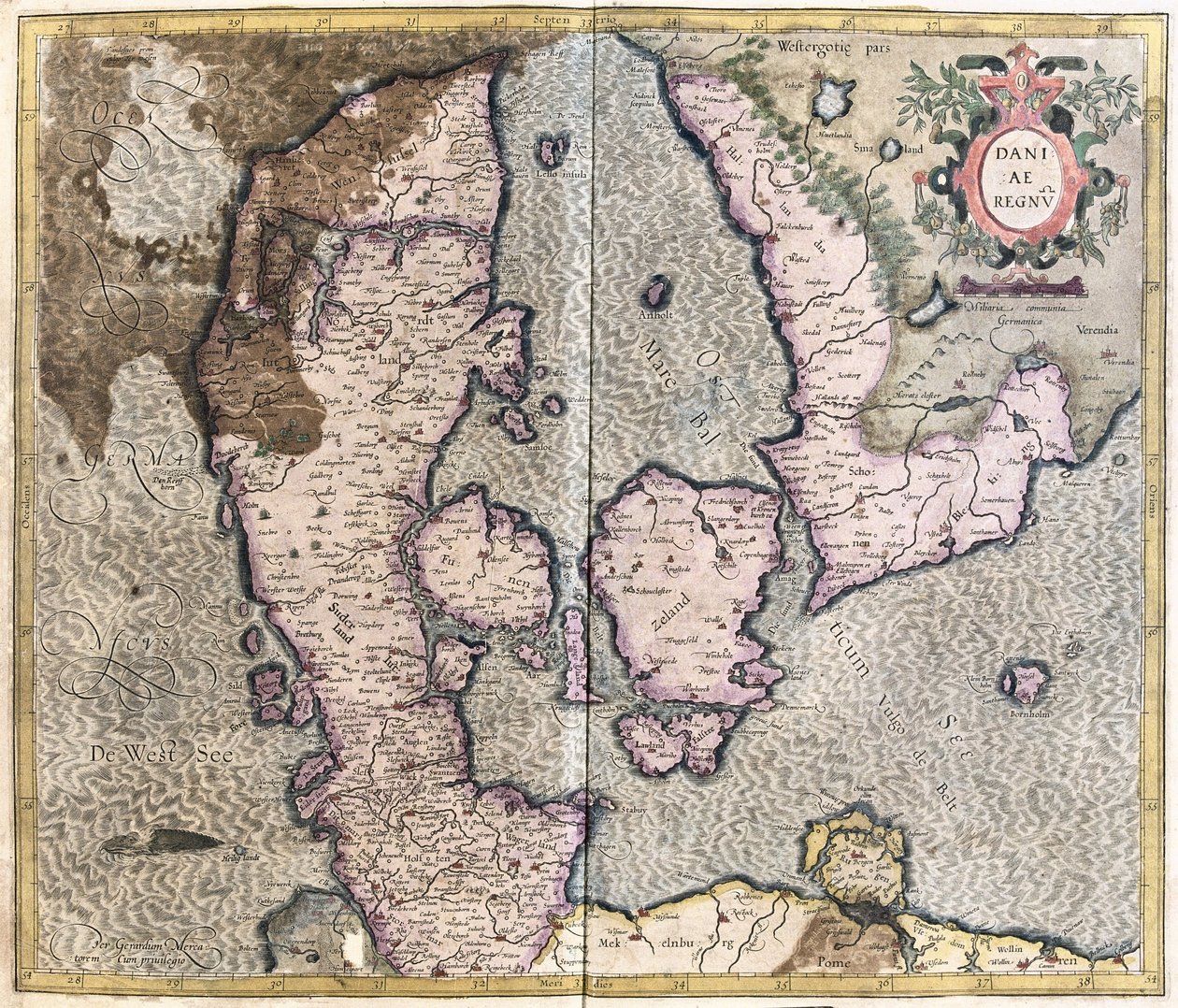 Danmark (gravyr av Gerardus Mercator