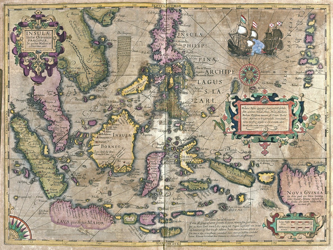 Östra Indien med Borneo och Filippinska (gravyr av Gerardus Mercator