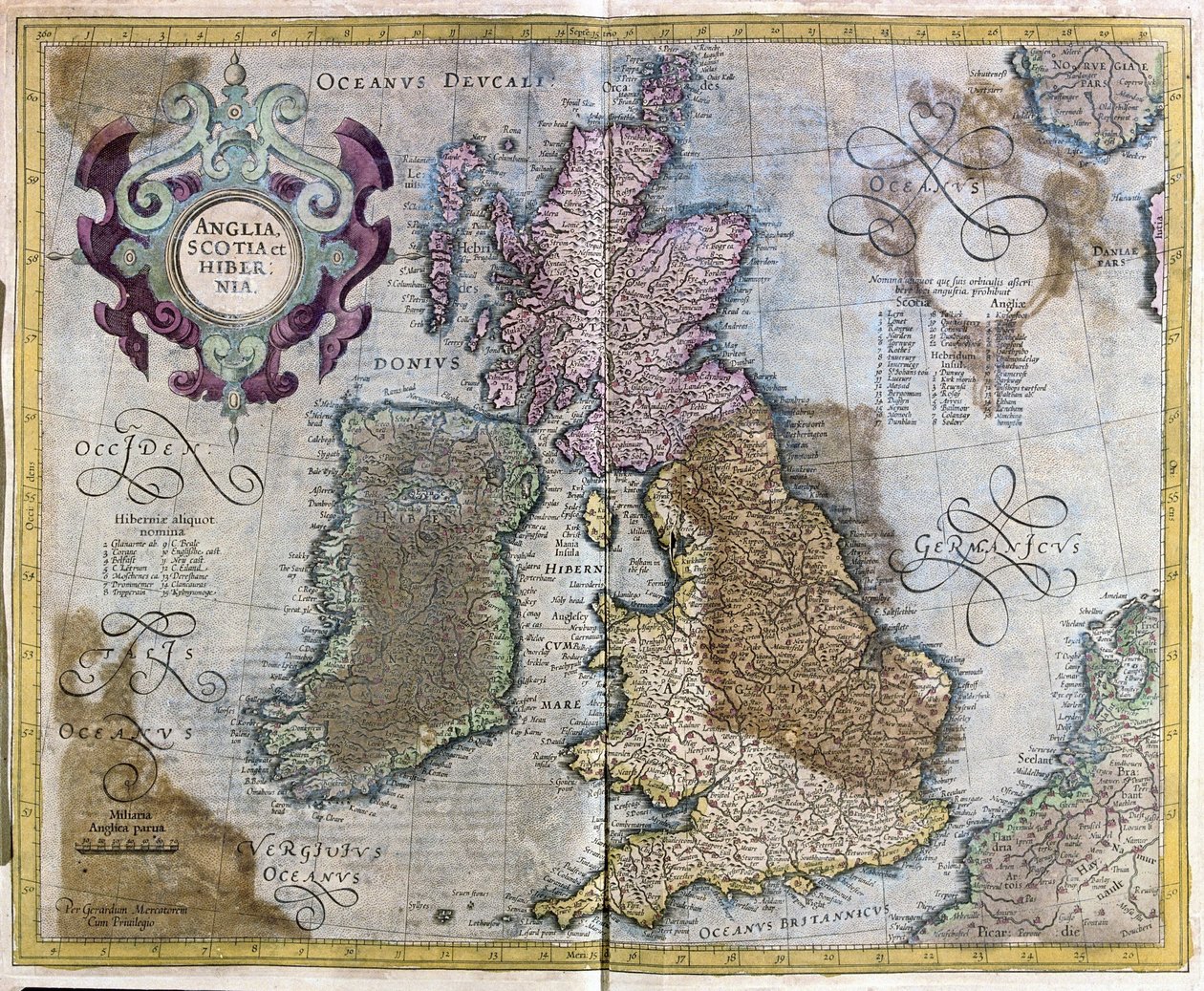 England, Skottland och Irland av Gerardus Mercator