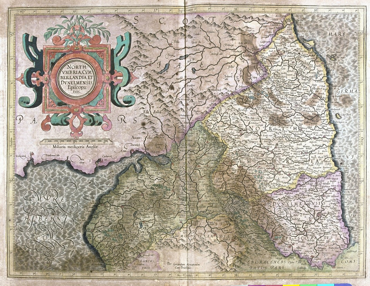 England och Skottland (gravyr av Gerardus Mercator