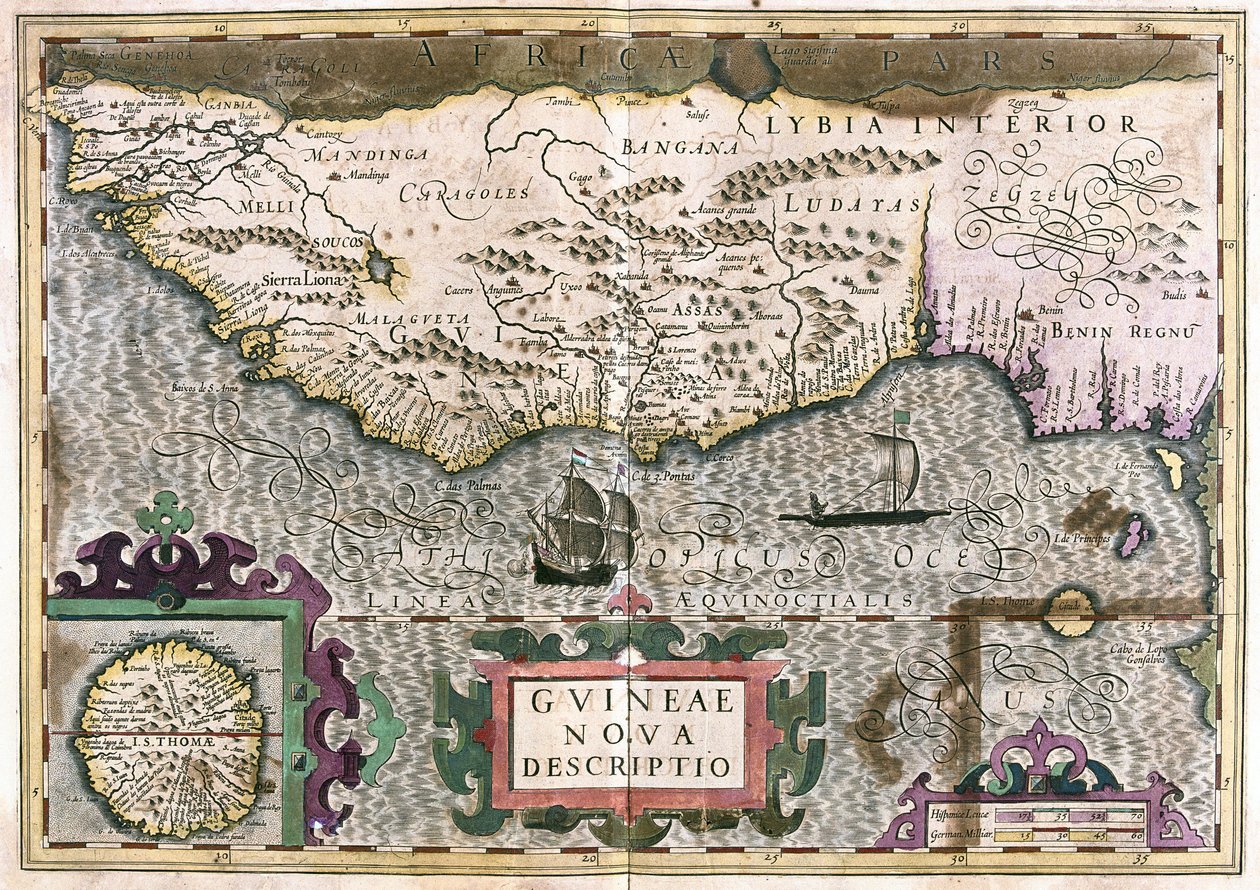 Guinea, Lybien - Afrika (gravyr av Gerardus Mercator