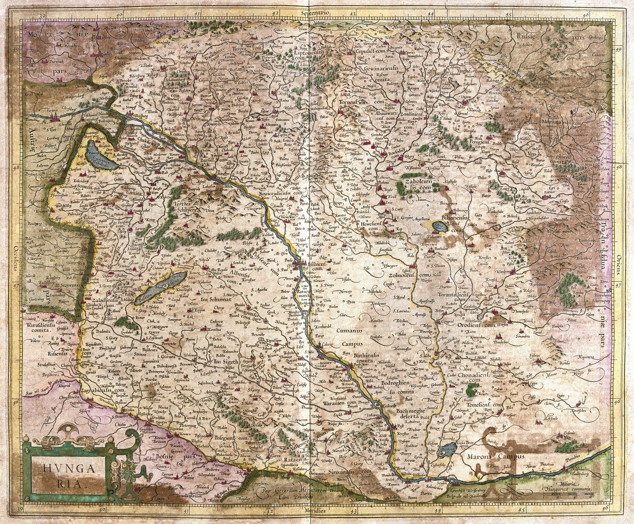 Ungern (gravyr av Gerardus Mercator