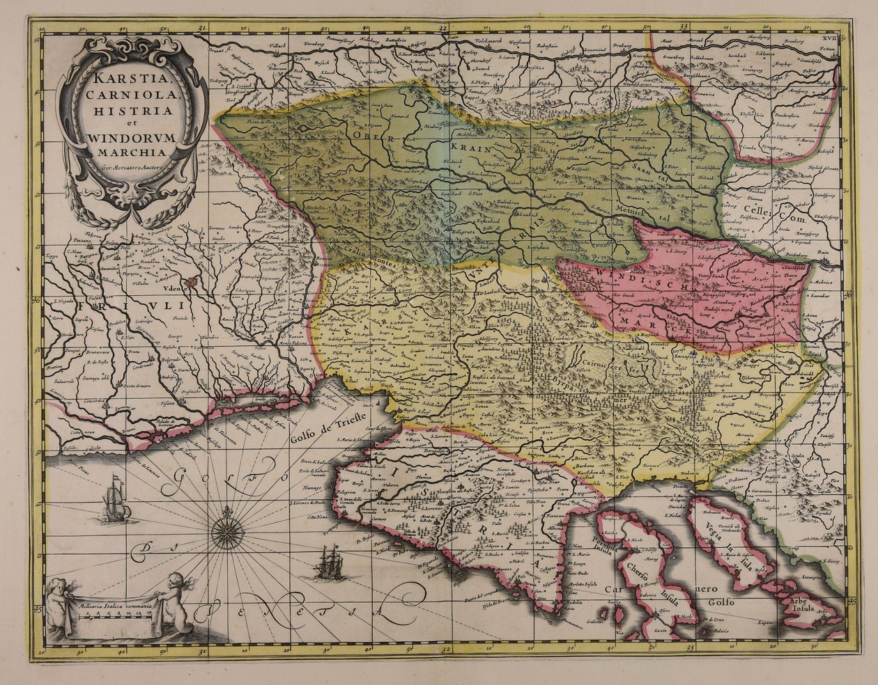 Karstia, Carniola, Histria et Windorum marchia av Gerardus Mercator