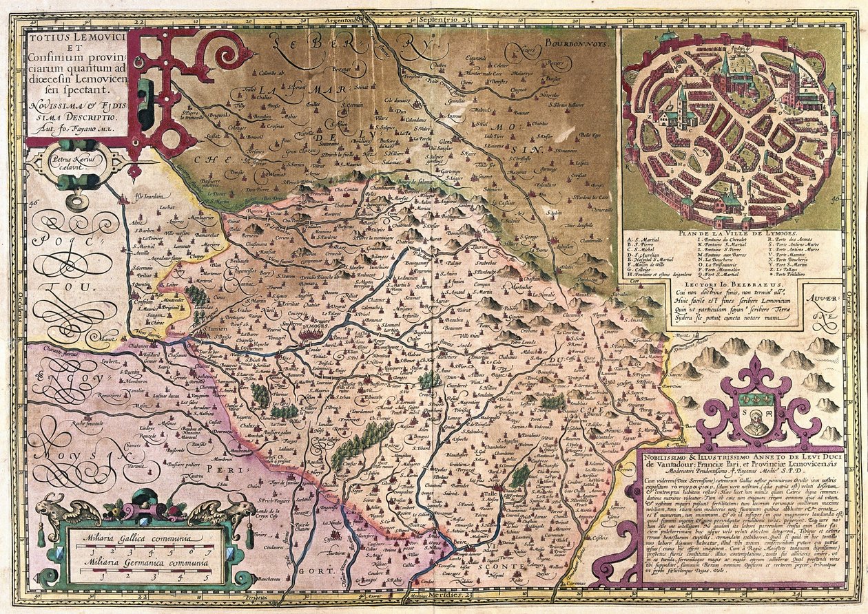 Limoge, Frankrike (gravyr av Gerardus Mercator