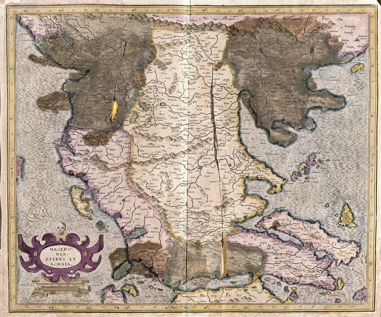 Makedonien och Grekland (gravyr av Gerardus Mercator