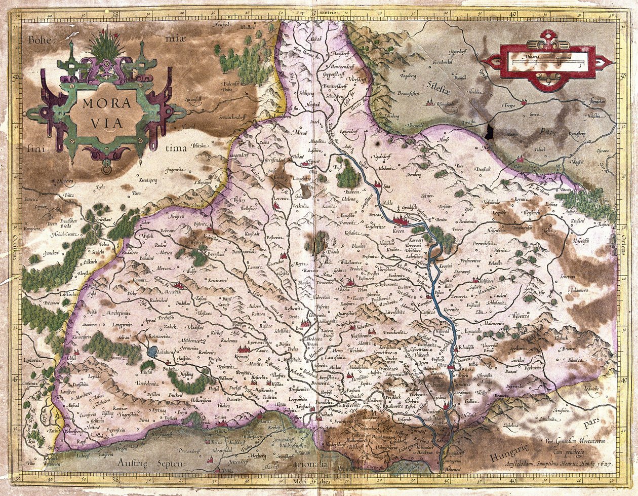 Mähren, Tjeckien (gravyr av Gerardus Mercator