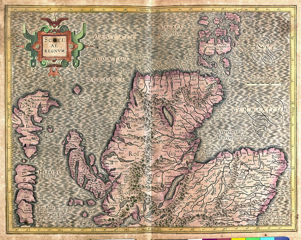 Södra Skottland, Storbritannien av Gerardus Mercator