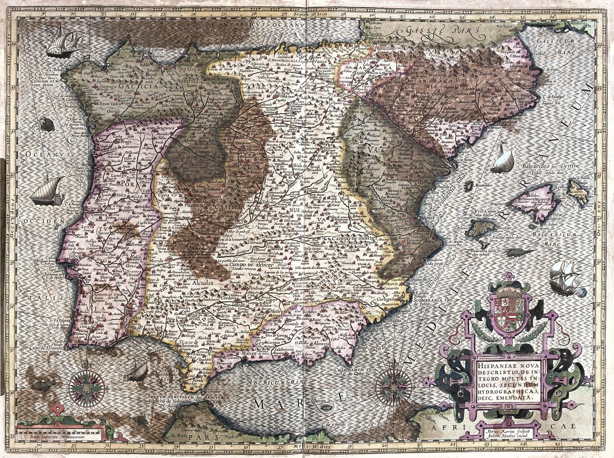 Spanien (gravyr av Gerardus Mercator