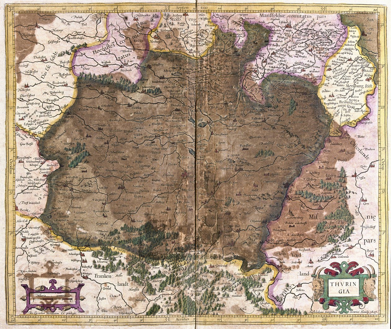 Thuringen, Tyskland (gravyr av Gerardus Mercator