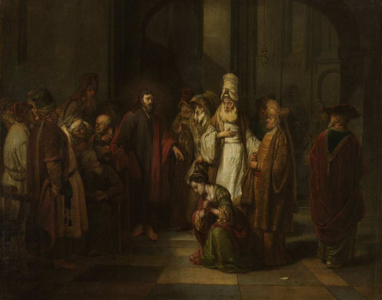 Christus and the woman in adultery av Gerbrand van den Eeckhout  