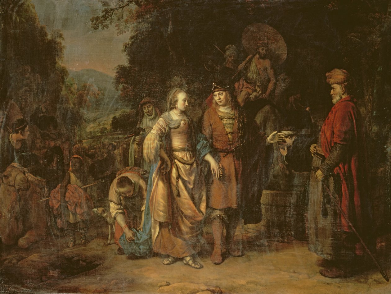 Isak och Rebecca vid brunnen i Lahai-roi av Gerbrandt van den Eeckhout