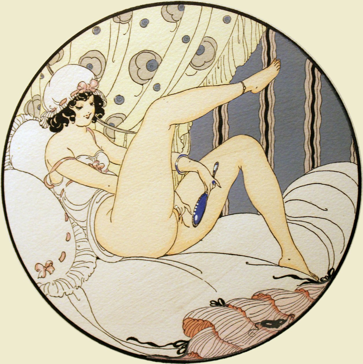  Serie von Aquarellen, die 1925 unter dem Titel Les Delassements d´Eros in Erotopolis Paris erschienen av Gerda Marie Frederike Wegener