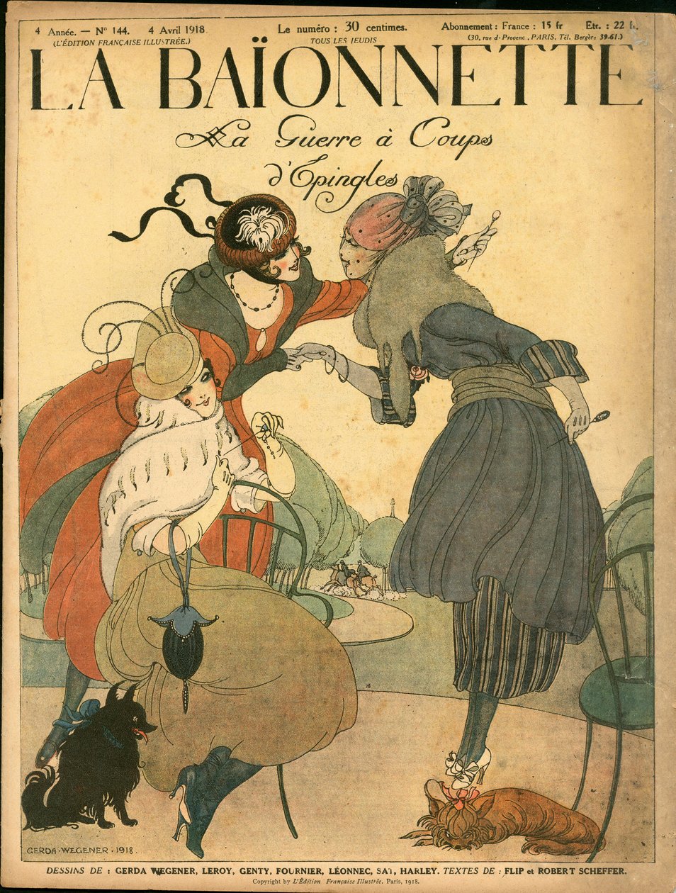 Omslag till "" La Baionnette", Satirical en Colors av Gerda Marie Frederike Wegener