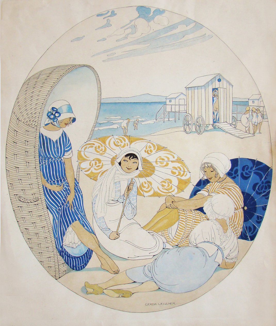 Chattar på den danska stranden av Gerda Wegener