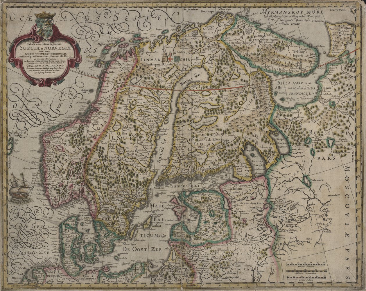 Den mest grundliga kartan över riken i Sverige och Norge av Gerhard Mercator