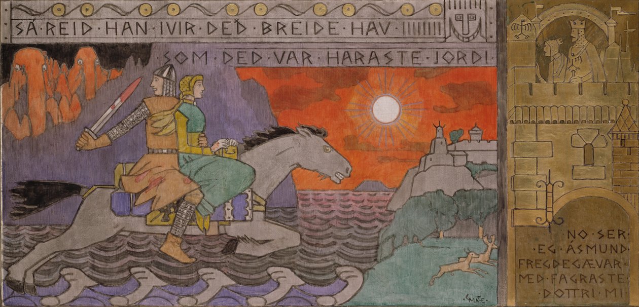 Åsmund och prinsessan rider hem av Gerhard Peter Frantz Vilhelm Munthe