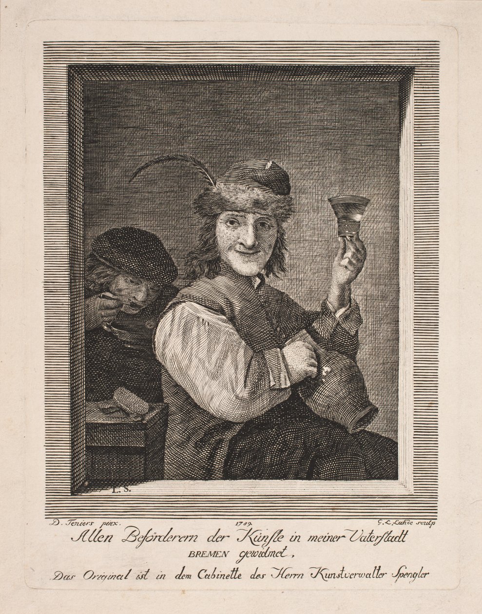 Bonde med kanna och glas av Gerhard Ludvig Lahde