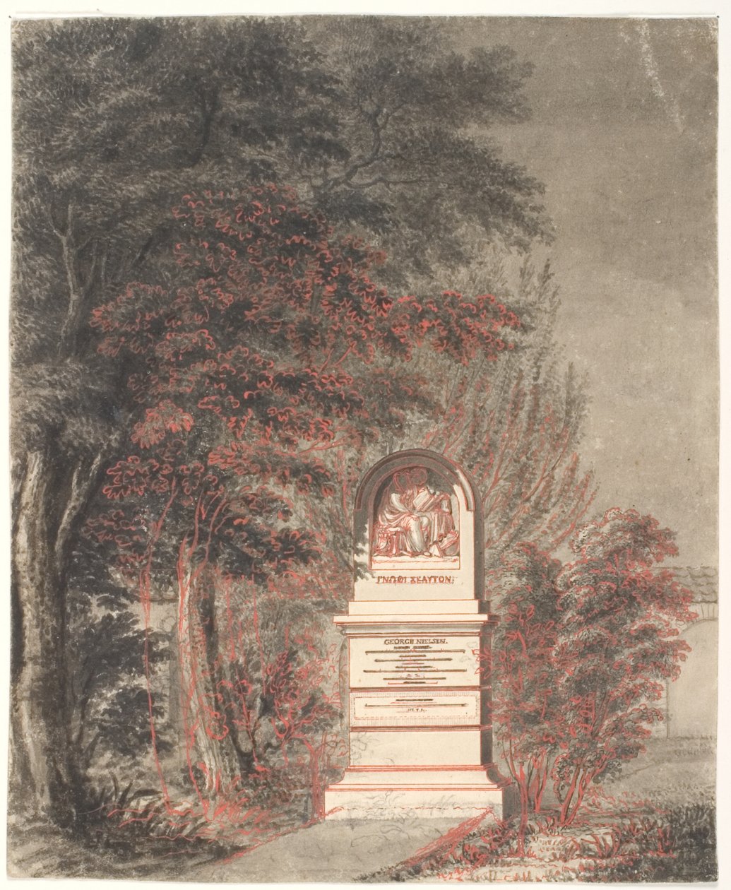 Georg Nielsens gravmonument på Assistens kyrkogård av Gerhard Ludvig Lahde